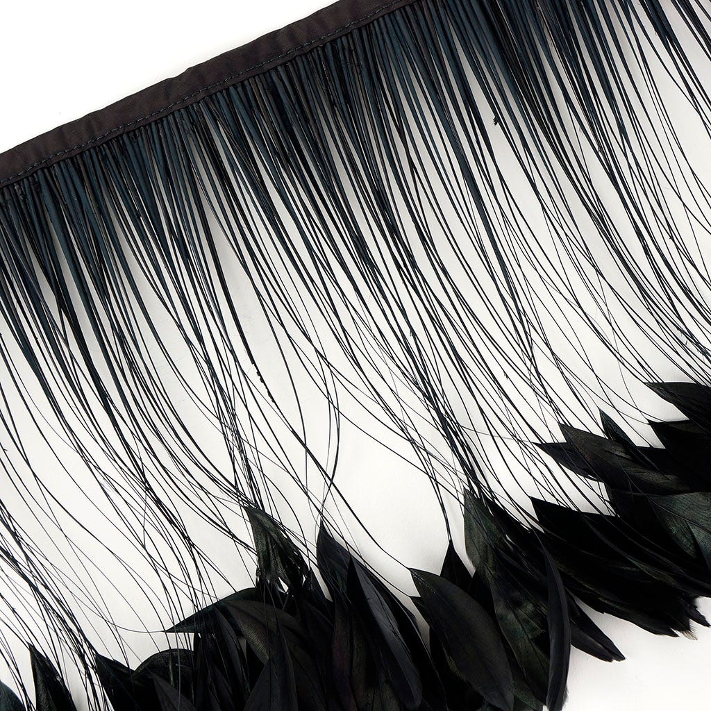 Stripped Iridescent Coque Fringe - Black/Iridescent