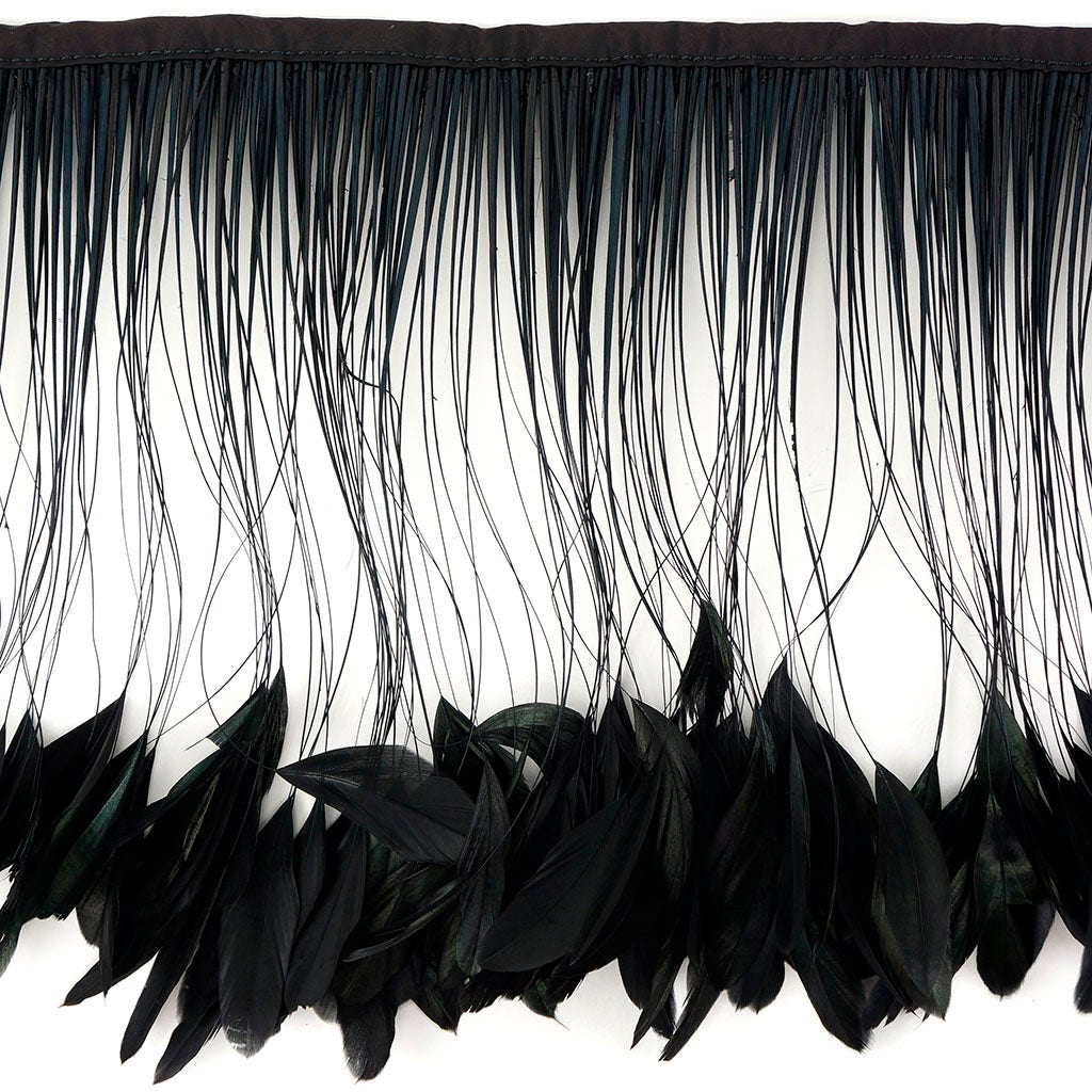 Stripped Iridescent Coque Fringe - Black/Iridescent