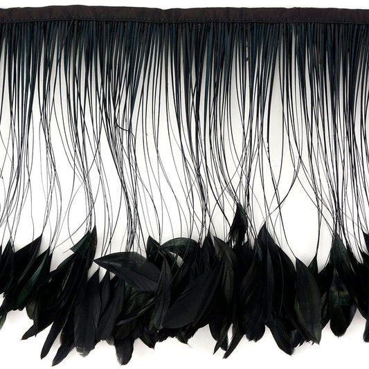 Stripped Iridescent Coque Fringe - Black/Iridescent