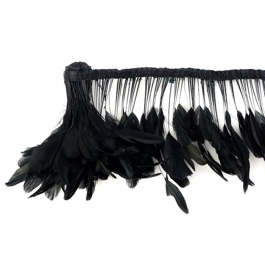 Stripped Iridescent Coque Fringe - Black/Iridescent