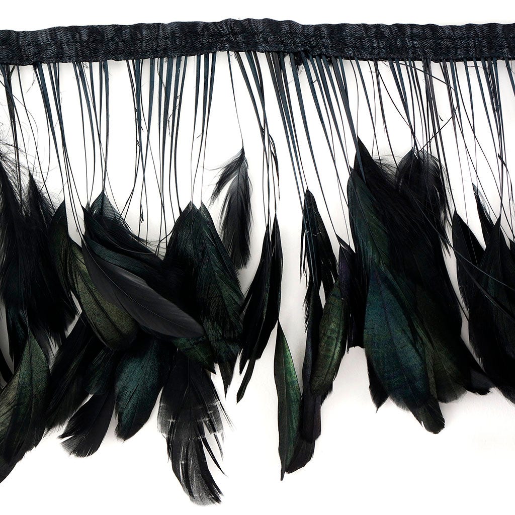 Stripped Iridescent Coque Fringe - Black/Iridescent
