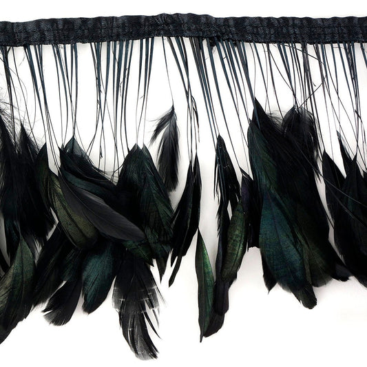 Stripped Iridescent Coque Fringe - Black/Iridescent