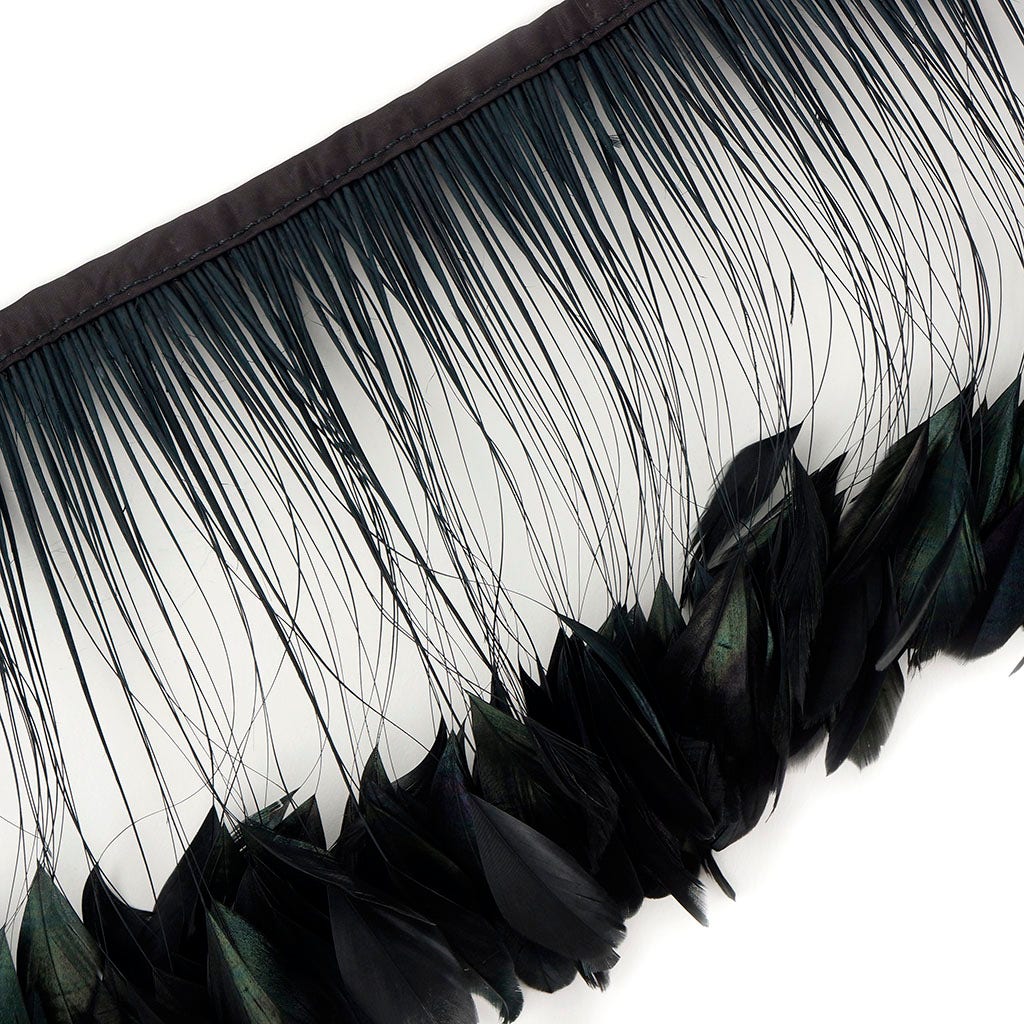 Stripped Iridescent Coque Fringe - Black/Iridescent