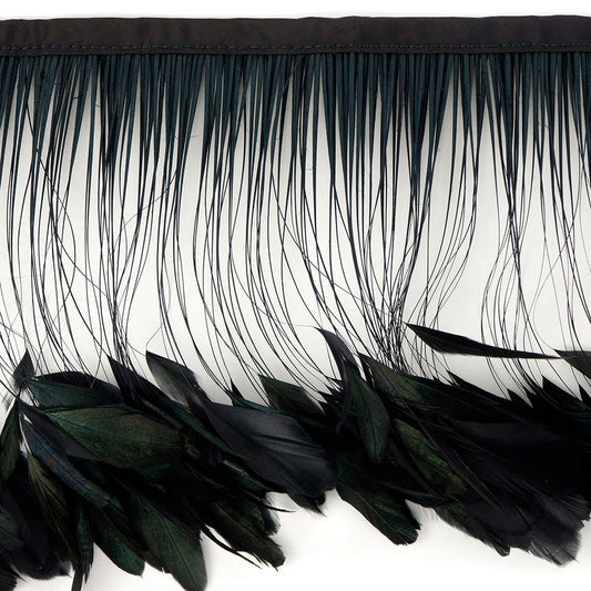 Stripped Iridescent Coque Fringe - Black/Iridescent