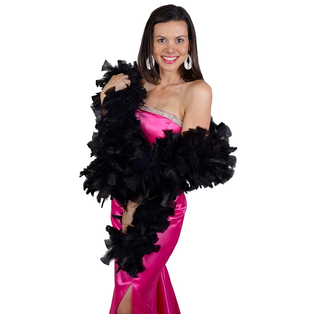 Turkey Feather Boa 8-10" - Black