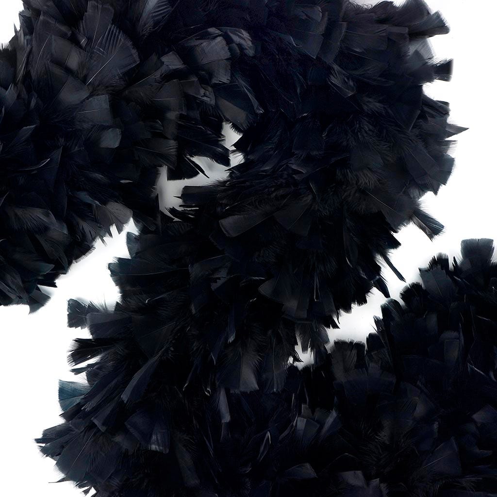 Turkey Feather Boa 10-14" - Black