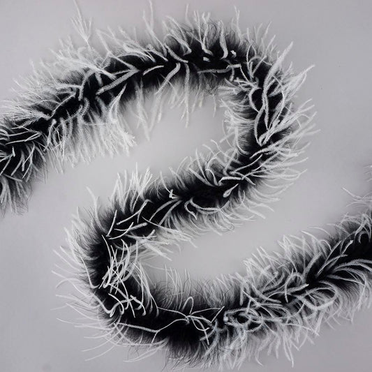 Marabou and Ostrich Feather Boa - Black/White