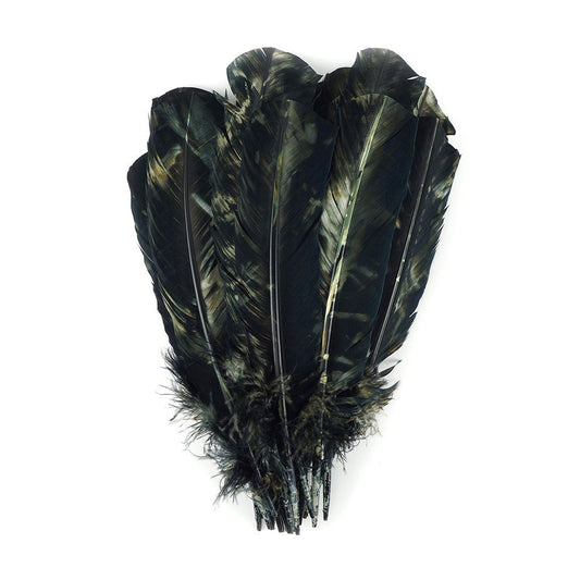 Turkey Quill Right Wing - Tie Dye Black & White