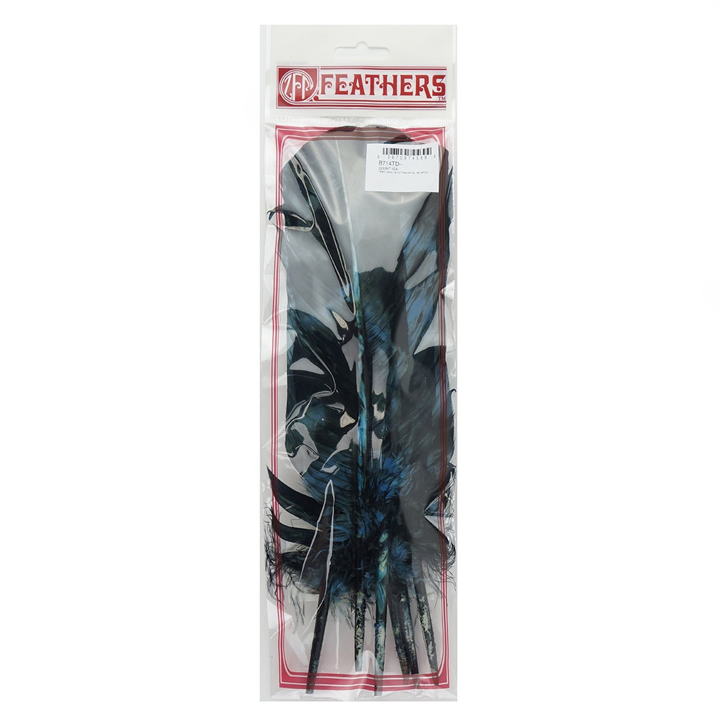 Turkey Quill - Tie Dye - Ocean Blue and Black