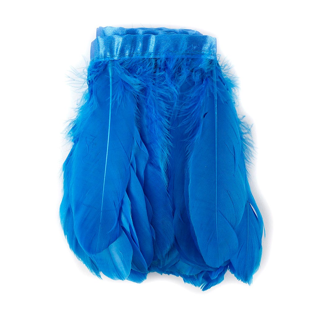 Parried Goose Pallet Feather Fringe - Blue Topaz