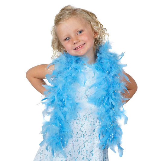 Dress Up Feather Boa for Little Girls - Fairytale Blue/Opal Lurex