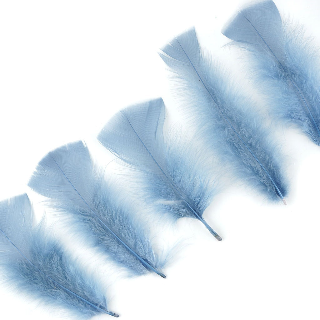 Turkey Feather Flats Dyed - Country Blue