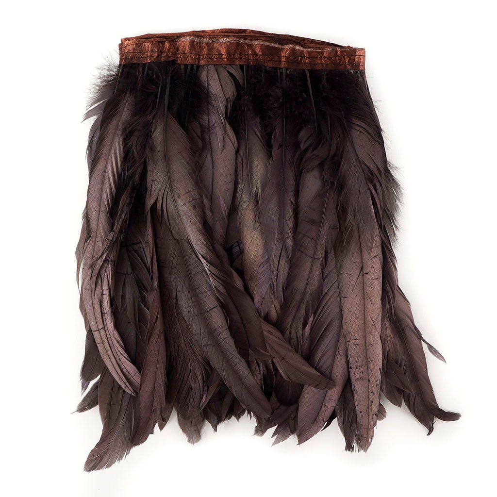 Bronze Iridescent Coque Fringe - 8 -10" - Brown Iridescent