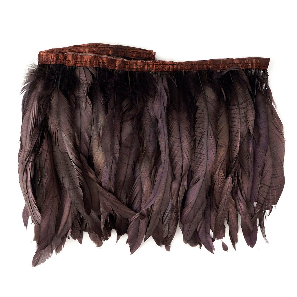 Bronze Iridescent Coque Fringe - 8 -10" - Brown Iridescent