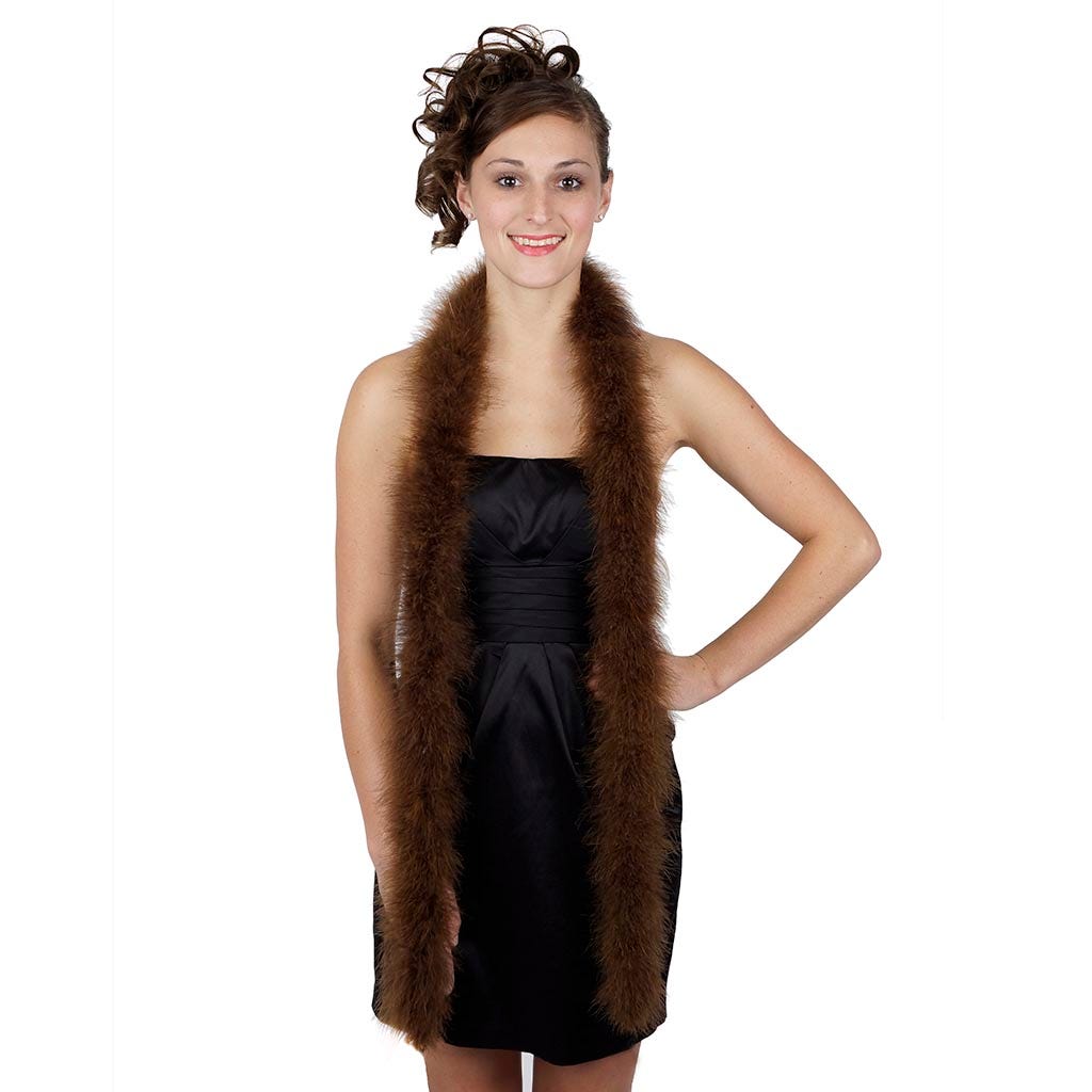 Marabou Feather Boa - Mediumweight - Brown