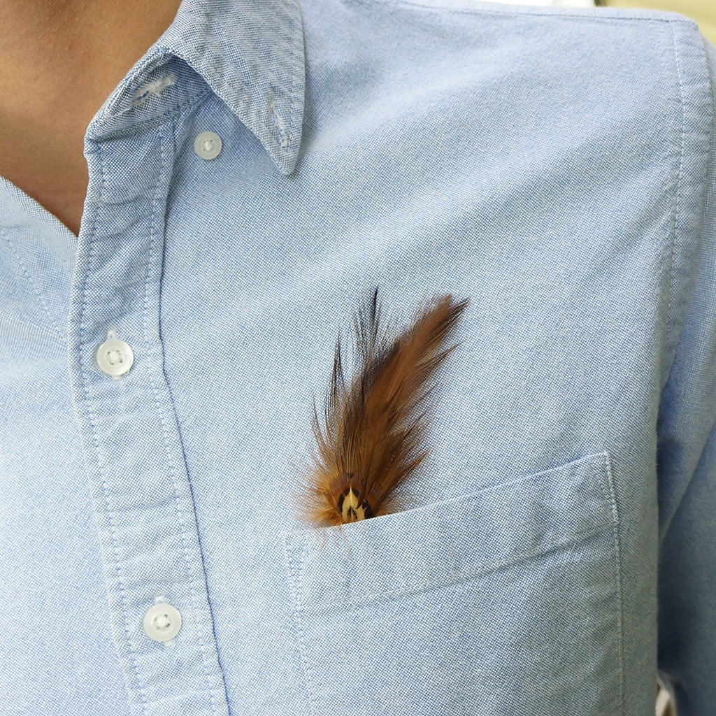Hackle-Pheasant Hat Trim - Brown/Natural