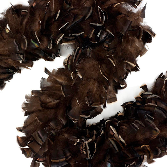 Turkey Ruff Feather Boa - Bronze - Natural