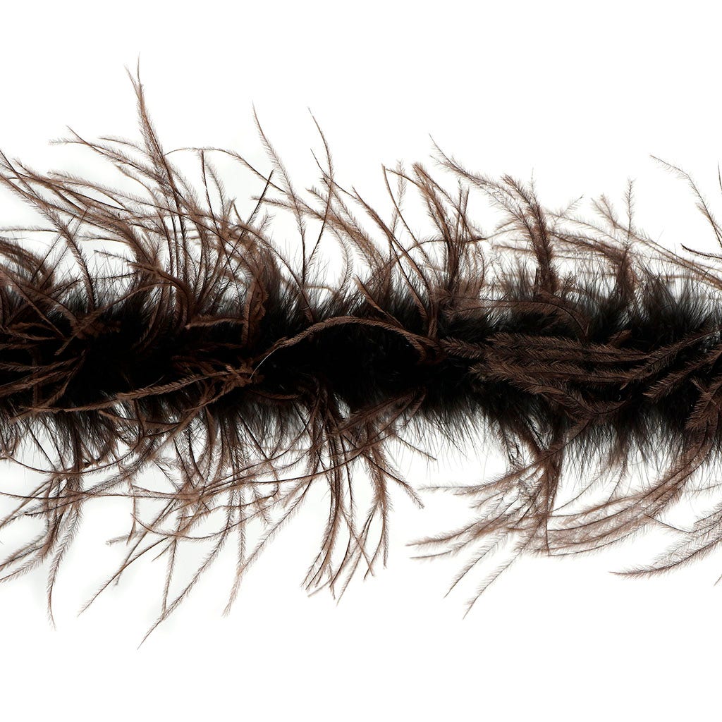 One Ply Ostrich Feather Boa - Brown
