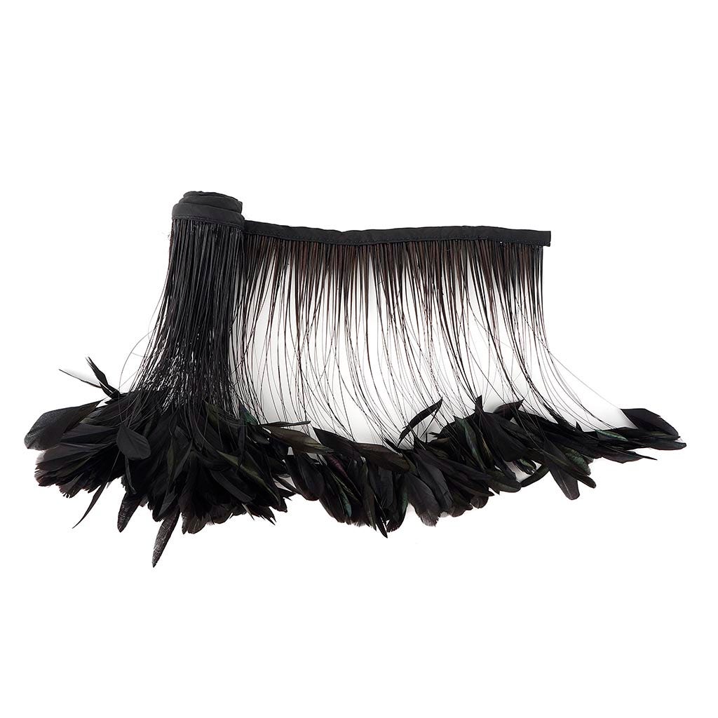 Stripped Bleached Coque Fringe - Brown