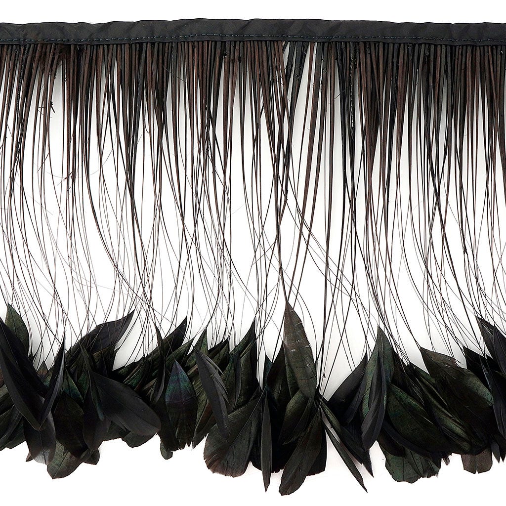 Stripped Bleached Coque Fringe - Brown