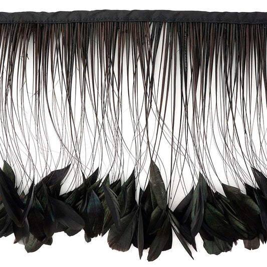 Stripped Bleached Coque Fringe - Brown