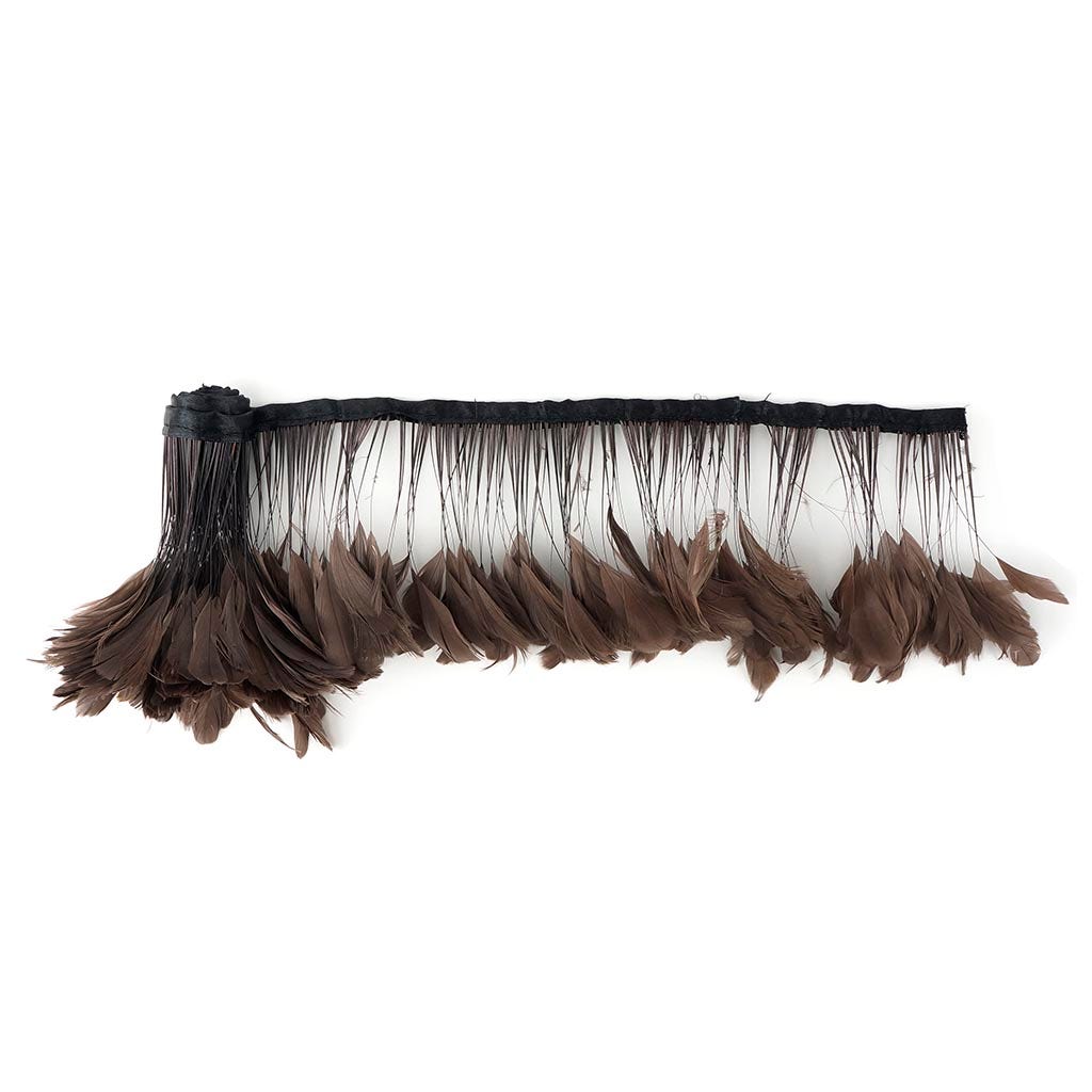 Stripped Bleached Coque Fringe - Brown