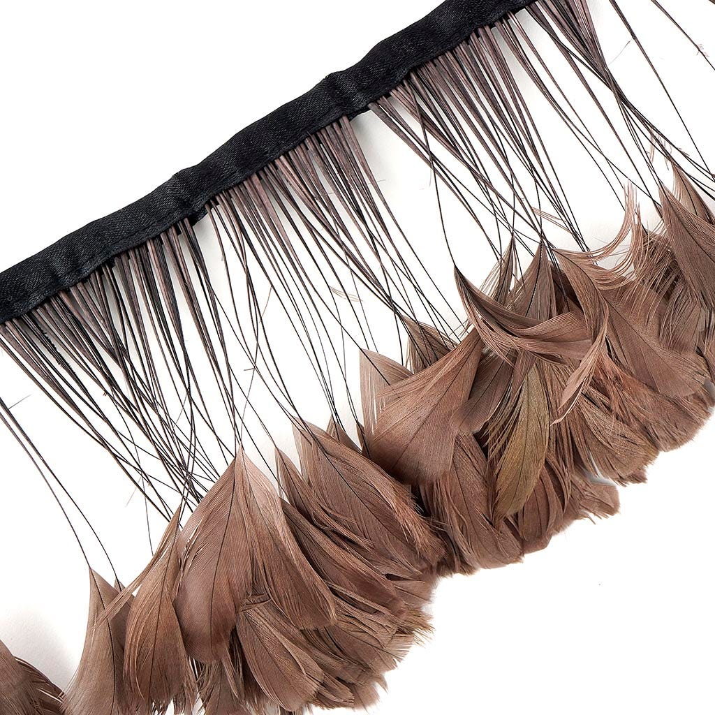 Stripped Bleached Coque Fringe - Brown