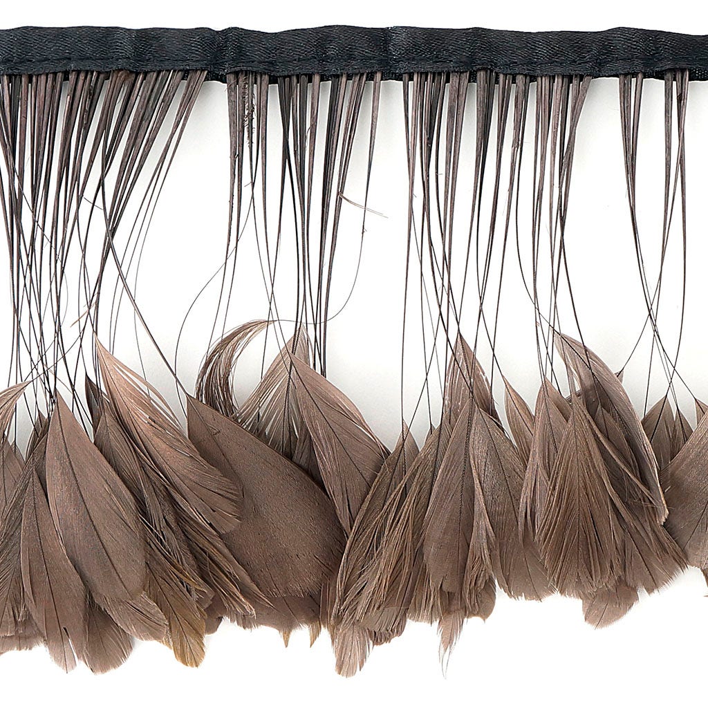 Stripped Bleached Coque Fringe - Brown