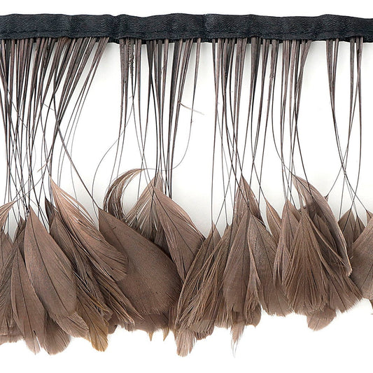 Stripped Bleached Coque Fringe - Brown