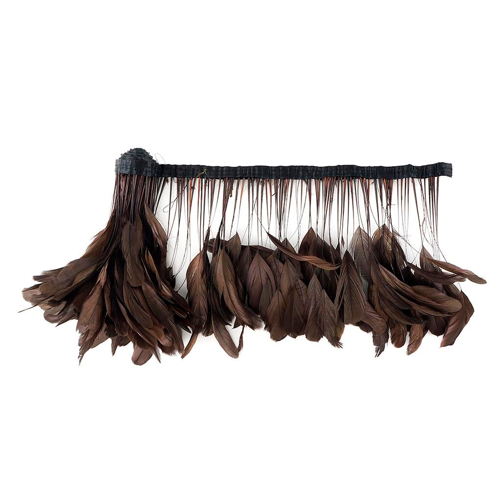Stripped Bleached Coque Fringe - Brown