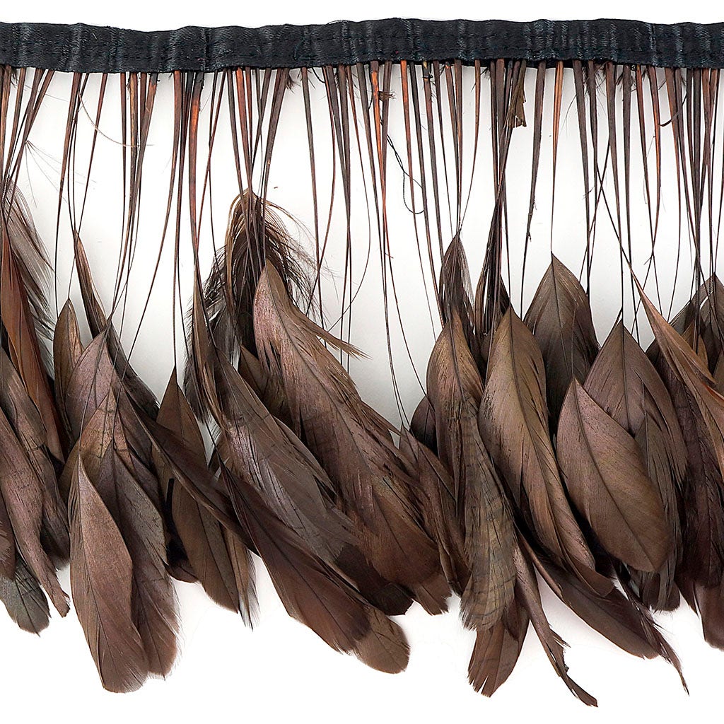 Stripped Bleached Coque Fringe - Brown