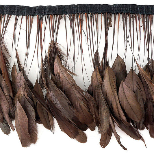 Stripped Bleached Coque Fringe - Brown
