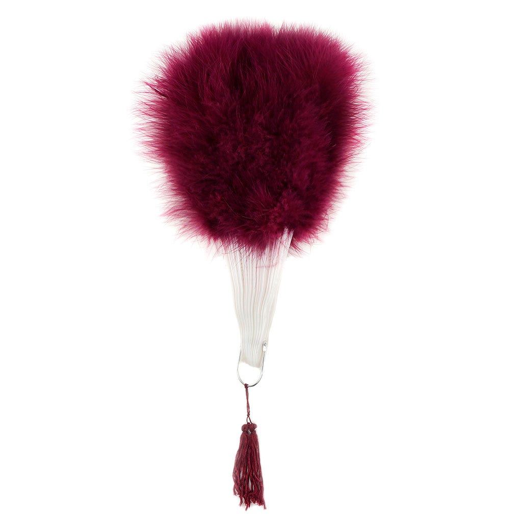 Marabou Feather Fan - Burgundy