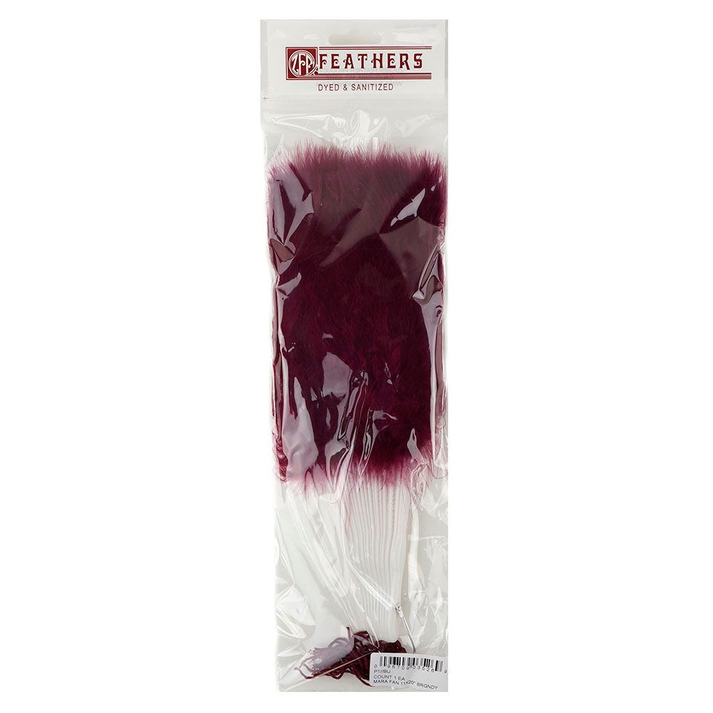 Marabou Feather Fan - Burgundy