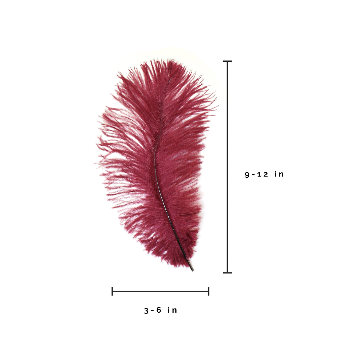 Ostrich Feather-Drabs-9-12"-12 pcs Burgundy