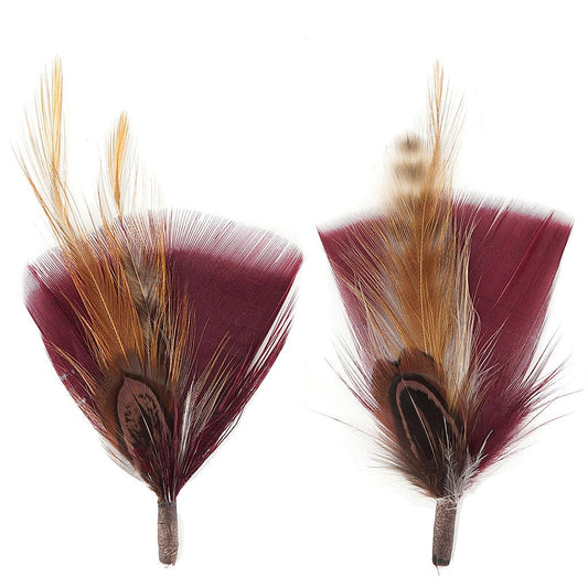 Pheasant-Turkey-Hackle Feather Hat Trims