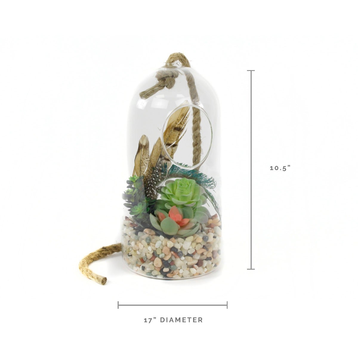1 PC Terrarium Vase With Rope 10.5" - Clear