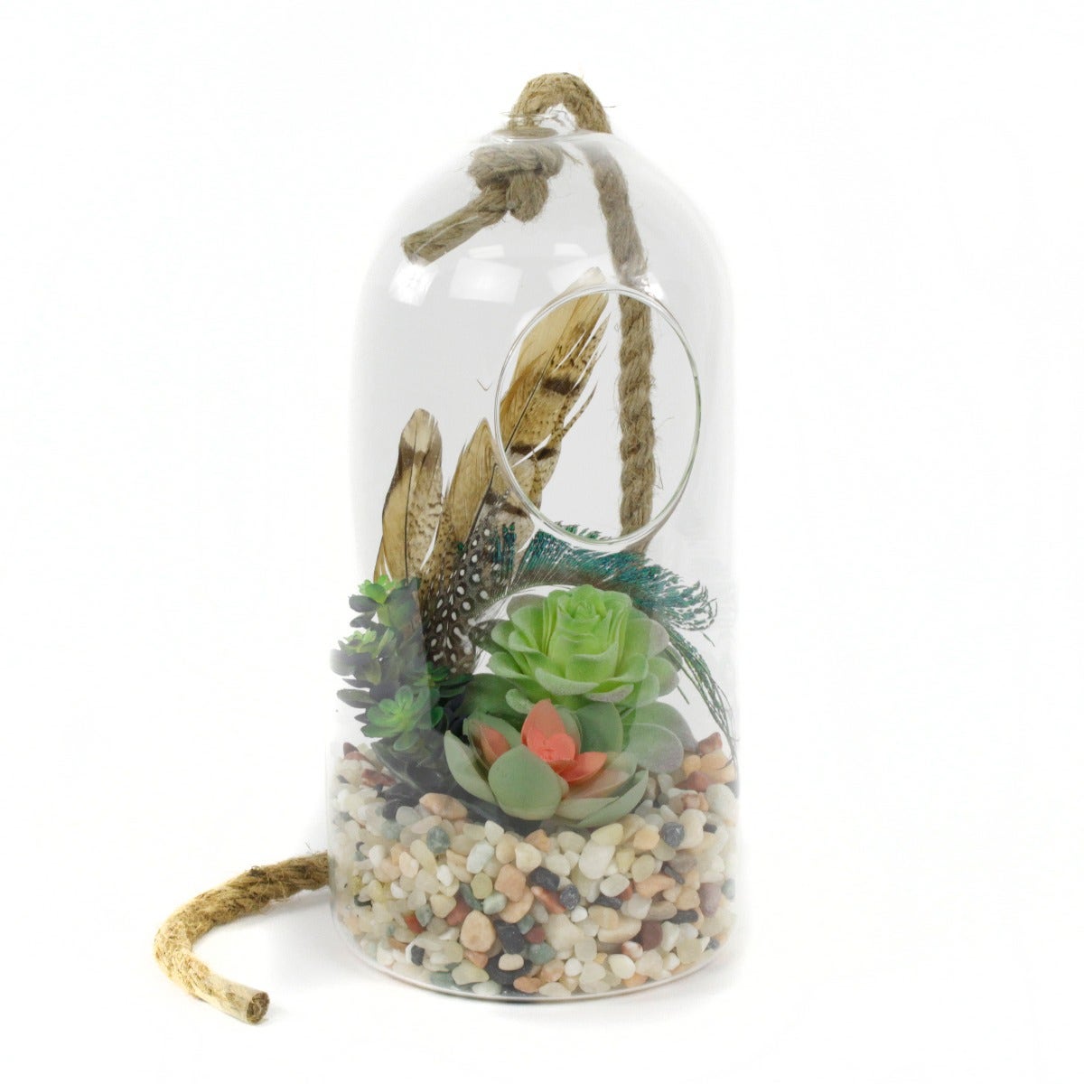 1 PC Terrarium Vase With Rope 10.5" - Clear