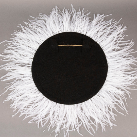 White Ostrich Feather Mirror Wall Art