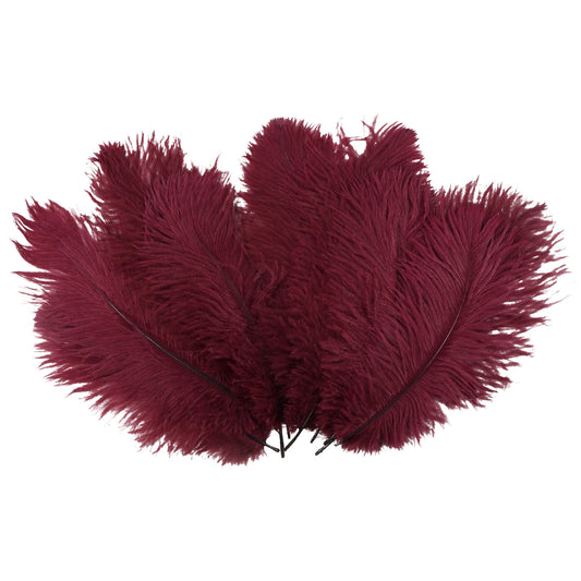 Bulk Feather Ostrich Drabs - 9-12" 1/4 lb Burgundy