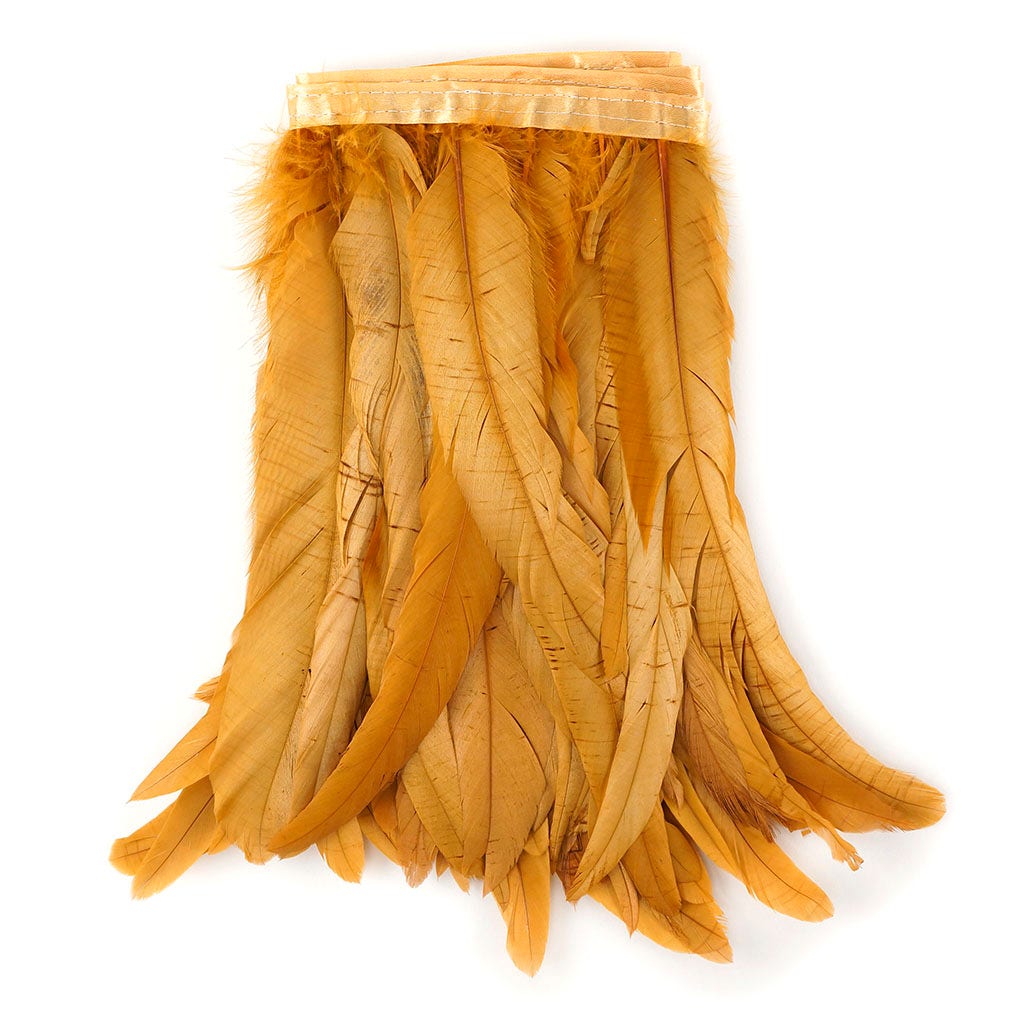 Bronze Iridescent Coque Fringe - 8 -10" - Metallic Gold
