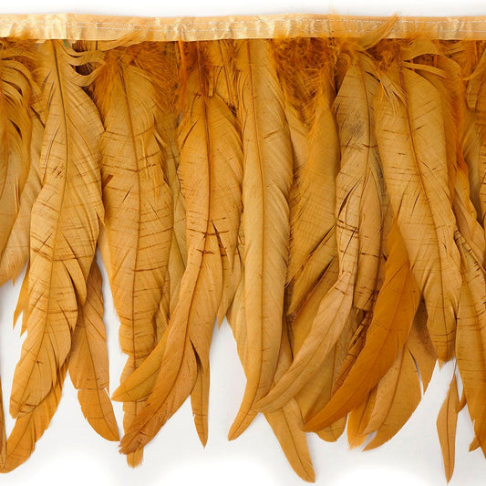 Bronze Iridescent Coque Fringe - 8 -10" - Metallic Gold