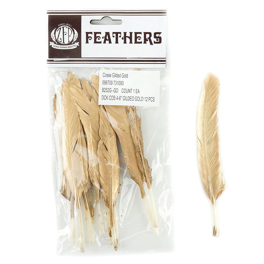 Gilded Duck Cosse Feathers Gold