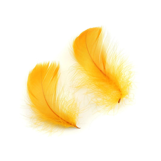 Antique Gold Loose Goose Coquille Feathers 3-5 inch