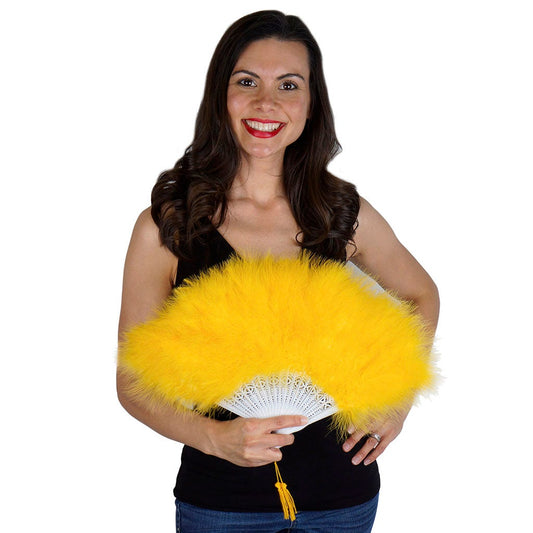 Marabou Feather Fan - Gold