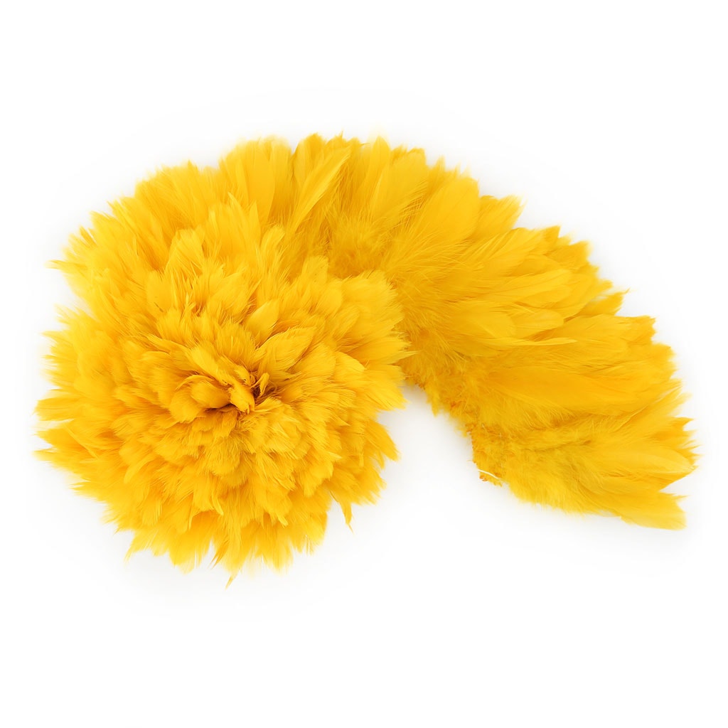 Rooster Schlappen-White-Dyed - Gold