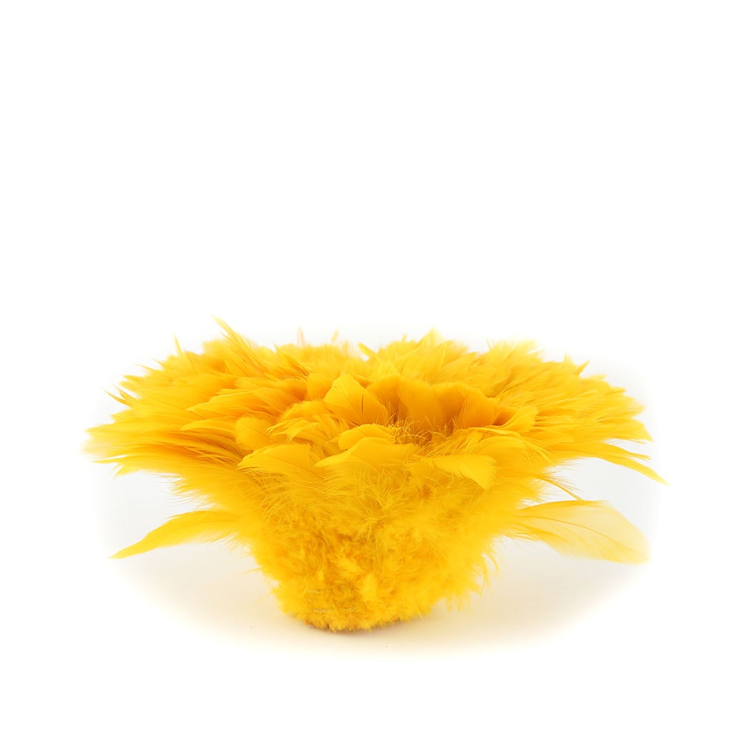 Rooster Schlappen-White-Dyed - Gold