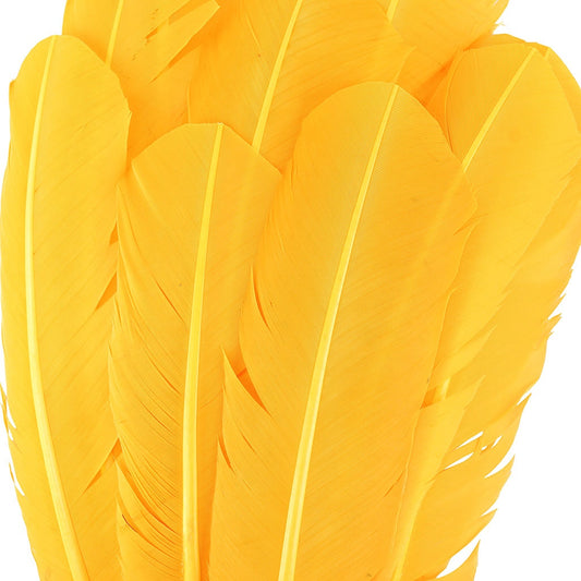 Turkey Quills Dyed Feathers - Gold