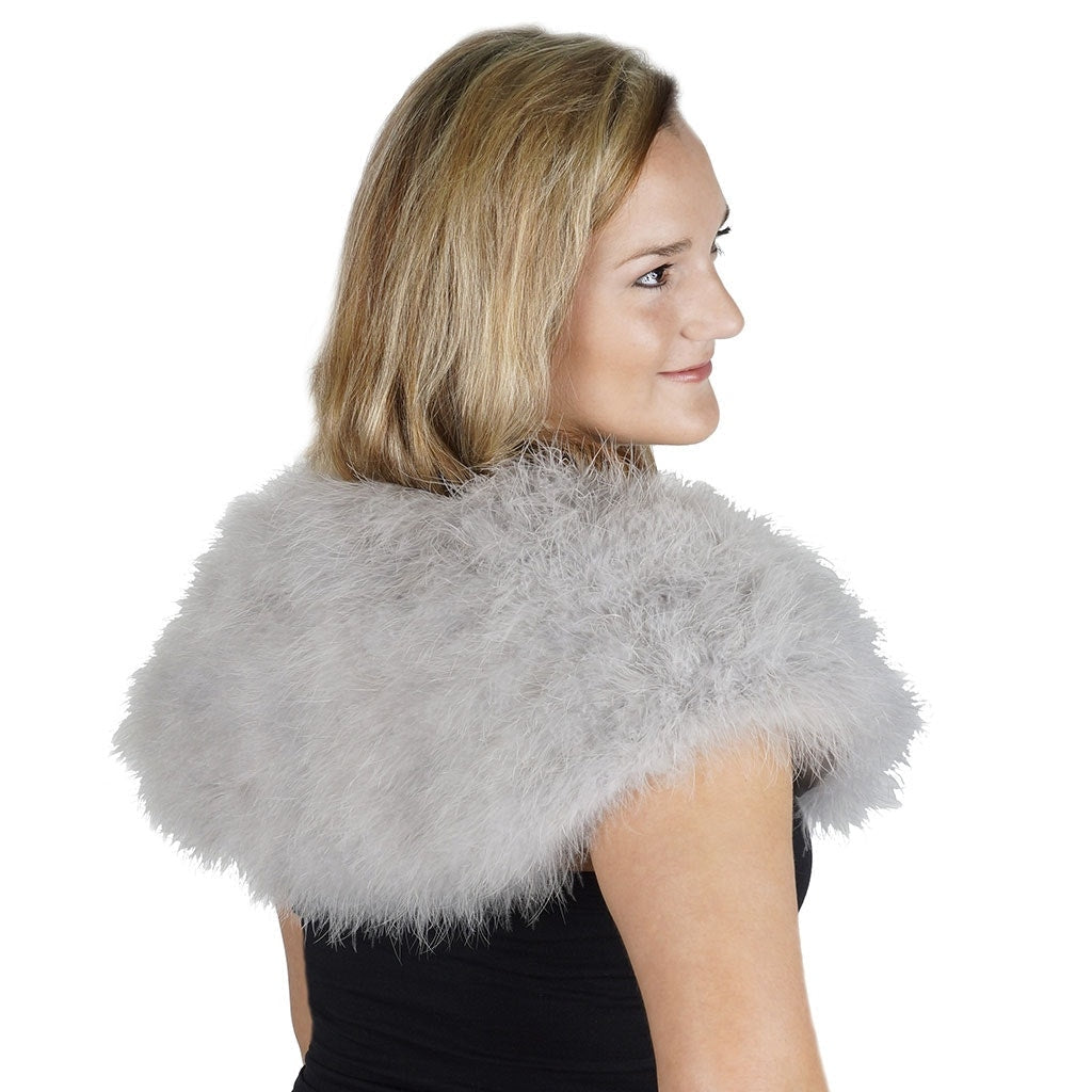 Marabou Feather Shawl w/Hook Grey