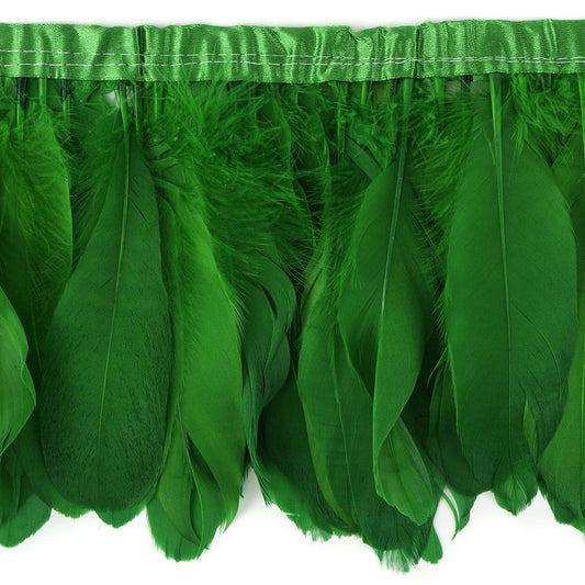 Parried Goose Pallet Feather Fringe - 6" - 1yd Kelly